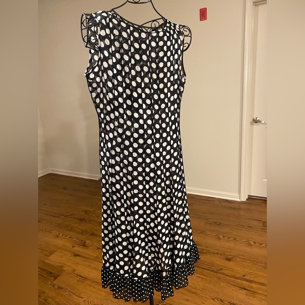 Dress Studio I Size 10 Black & White Polka Dot